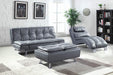 Dilleston Tufted Back Upholstered Sofa Bed Grey - De Avenue Furniture