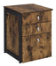 Estrella 3-drawer File Cabinet Antique Nutmeg and Gunmetal - De Avenue Furniture