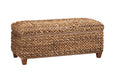 Laughton Hand-Woven Banana Leaf Storage Trunk Amber - De Avenue Furniture
