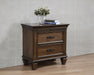 Franco 2-drawer Nightstand with Pull Out Tray Burnished Oak - De Avenue Furniture