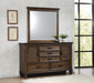 Franco Rectangular Dresser Mirror Burnished Oak - De Avenue Furniture