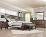 Franco Eastern King Panel Bed Burnished Oak - De Avenue Furniture
