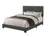 Boyd Eastern King Upholstered Bed with Nailhead Trim Charcoal - De Avenue Furniture