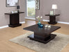 Reston Pedestal Square End Table Cappuccino - De Avenue Furniture