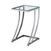 Cayden Rectangular Top Accent Table Chrome and Clear - De Avenue Furniture