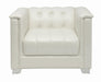 Chaviano Tufted Upholstered Chair Pearl White - De Avenue Furniture