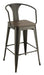 Cavalier Wooden Seat Bar Stools Dark Elm and Matte Black (Set of 2) - De Avenue Furniture