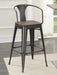 Cavalier Wooden Seat Bar Stools Dark Elm and Matte Black (Set of 2) - De Avenue Furniture