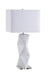 Camie Geometric Ceramic Base Table Lamp White - De Avenue Furniture