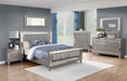 Leighton Queen Panel Bed with Mirrored Accents Mercury Metallic - De Avenue Furniture
