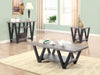 Stevens V-shaped End Table Black and Antique Grey - De Avenue Furniture