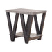 Stevens V-shaped End Table Black and Antique Grey - De Avenue Furniture