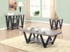Stevens V-shaped Sofa Table Black and Antique Grey - De Avenue Furniture