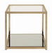 Cora End Table with Mirror Shelf Chocolate Chrome - De Avenue Furniture