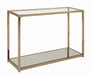 Cora Sofa Table with Mirror Shelf Chocolate Chrome - De Avenue Furniture