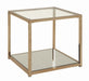 Cora End Table with Mirror Shelf Chocolate Chrome - De Avenue Furniture