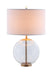 Kenny Drum Shade Table Lamp with Glass Base White - De Avenue Furniture