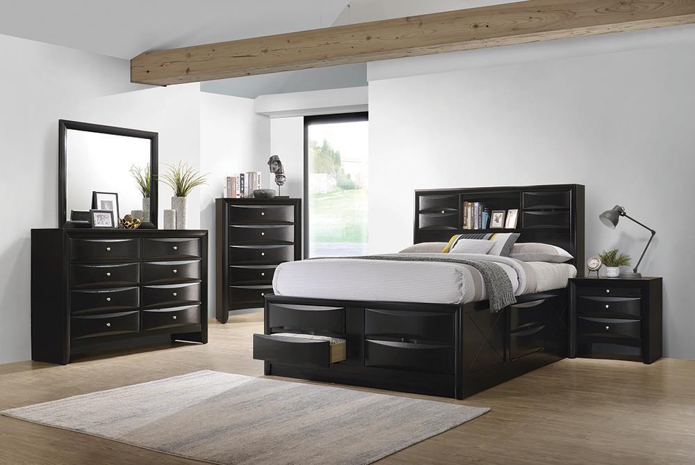 Briana Queen Platform Storage Bed Black - De Avenue Furniture