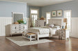 Franco Eastern King Panel Bed Antique White - De Avenue Furniture