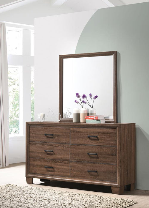 Brandon Framed Dresser Mirror Medium Warm Brown - De Avenue Furniture
