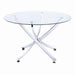 Beckham Round Dining Table Chrome and Clear - De Avenue Furniture