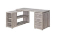 Yvette L-shape Office Desk Grey Driftwood - De Avenue Furniture