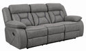 Higgins Pillow Top Arm Upholstered Motion Sofa Grey - De Avenue Furniture