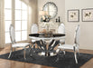 Anchorage Round Dining Table Chrome and Black - De Avenue Furniture