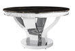 Anchorage Round Dining Table Chrome and Black - De Avenue Furniture