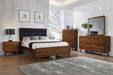 Robyn Queen Bed with Upholstered Headboard Dark Walnut - De Avenue Furniture