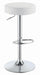 Ramses Adjustable Backless Bar Stool Chrome and White - De Avenue Furniture