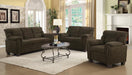 Clementine Upholstered Loveseat with Nailhead Trim Brown - De Avenue Furniture