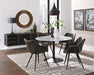 Bartole Round Dining Table White and Matte Black - De Avenue Furniture