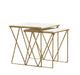 Bette 2-piece Nesting Table Set White and Gold - De Avenue Furniture