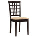 Kelso Lattice Back Dining Chairs Cappuccino (Set of 2) - De Avenue Furniture