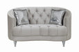 Avonlea Sloped Arm Tufted Loveseat Grey - De Avenue Furniture