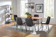Sherman Rectangular Dining Table Natural Acacia and Matte Black - De Avenue Furniture