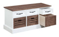 Alma 3-drawer Storage Bench Weathered Brown and White - De Avenue Furniture