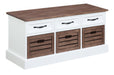 Alma 3-drawer Storage Bench Weathered Brown and White - De Avenue Furniture