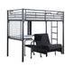 Jenner Twin Futon Workstation Loft Bed Black - De Avenue Furniture