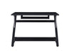 Mallet Computer Desk with Bottom Shelf Black - De Avenue Furniture