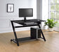 Mallet Computer Desk with Bottom Shelf Black - De Avenue Furniture