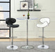 Edenton Upholstered Adjustable Height Bar Stools Black and Chrome (Set of 2) - De Avenue Furniture