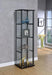 Cyclamen 4-shelf Glass Curio Cabinet Black and Clear - De Avenue Furniture