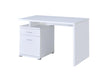 Irving 2-drawer Office Desk with Cabinet White - De Avenue Furniture