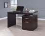 Irving 2-drawer Office Desk with Cabinet Cappuccino - De Avenue Furniture