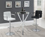 Denali Round Glass Top Bar Table Chrome - De Avenue Furniture