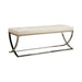 Walton Bench with Metal Base White and Chrome - De Avenue Furniture