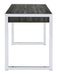 Wallice 2-drawer Writing Desk Weathered Grey and Chrome - De Avenue Furniture