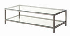 Trini Coffee Table with Glass Shelf Black Nickel - De Avenue Furniture